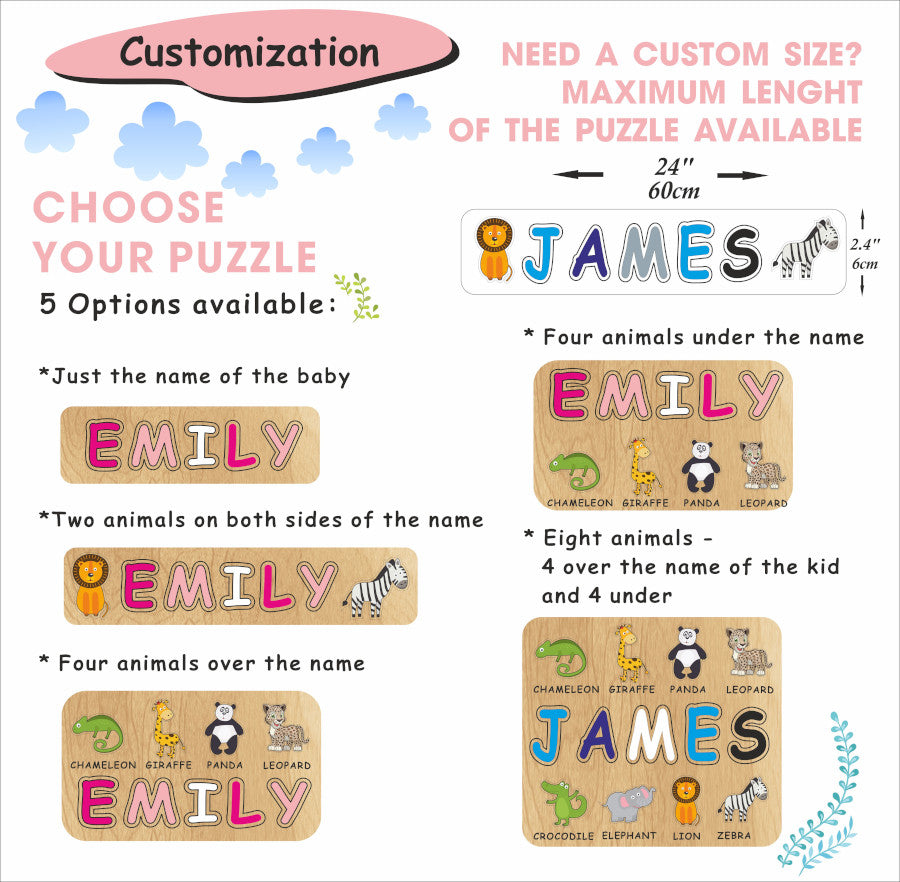 Personalized Wooden Puzzle with your Kids Name