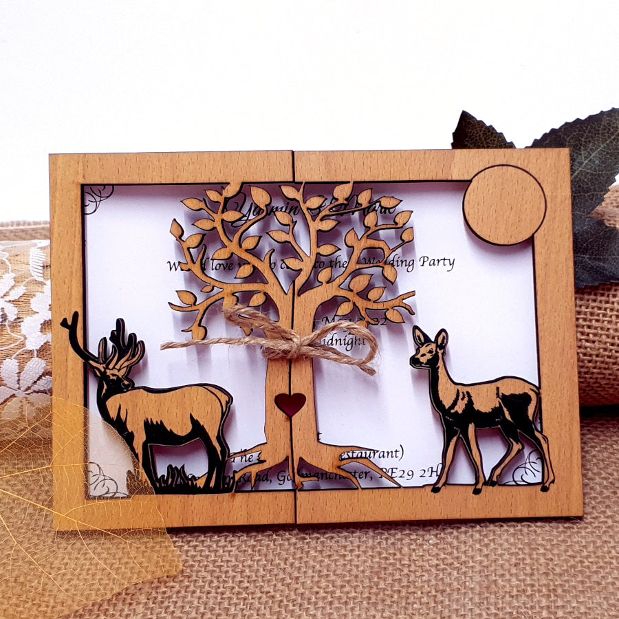Forest Wedding Invitation with Deer