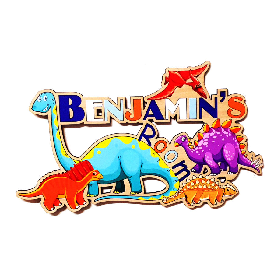 Custom Wooden Nursery Door Sign- Dino