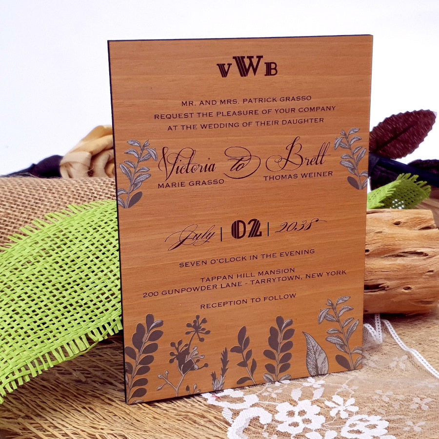 Green Leafes Wedding Invitation