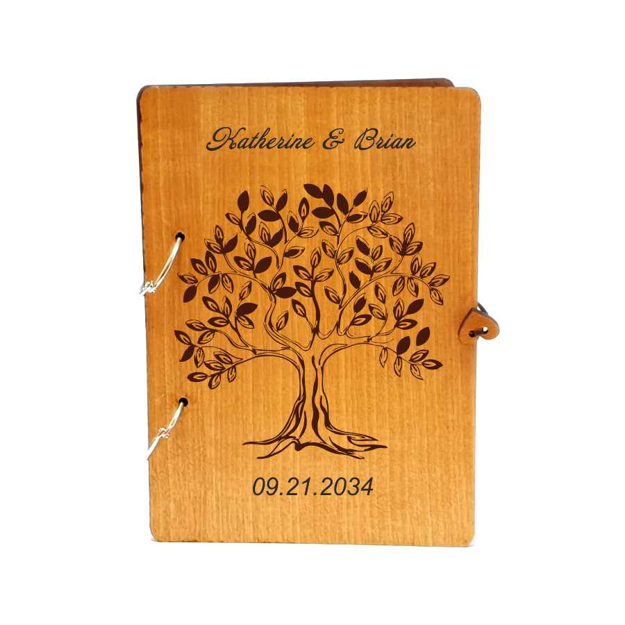 Unique Wedding Guest Book or (Journal, Notebook)-Wood