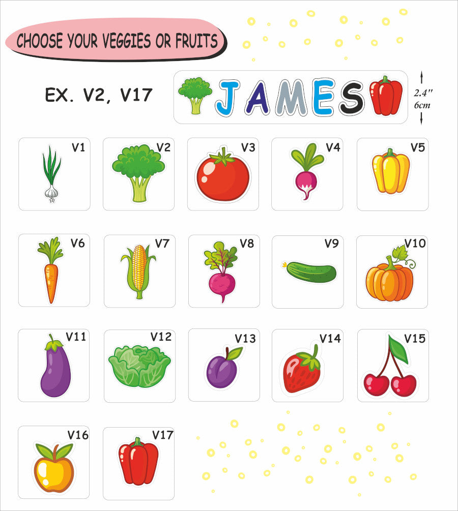 Personalized Wooden Puzzle for Kids-Montesorri Toy Learning Vegetables and Fruits