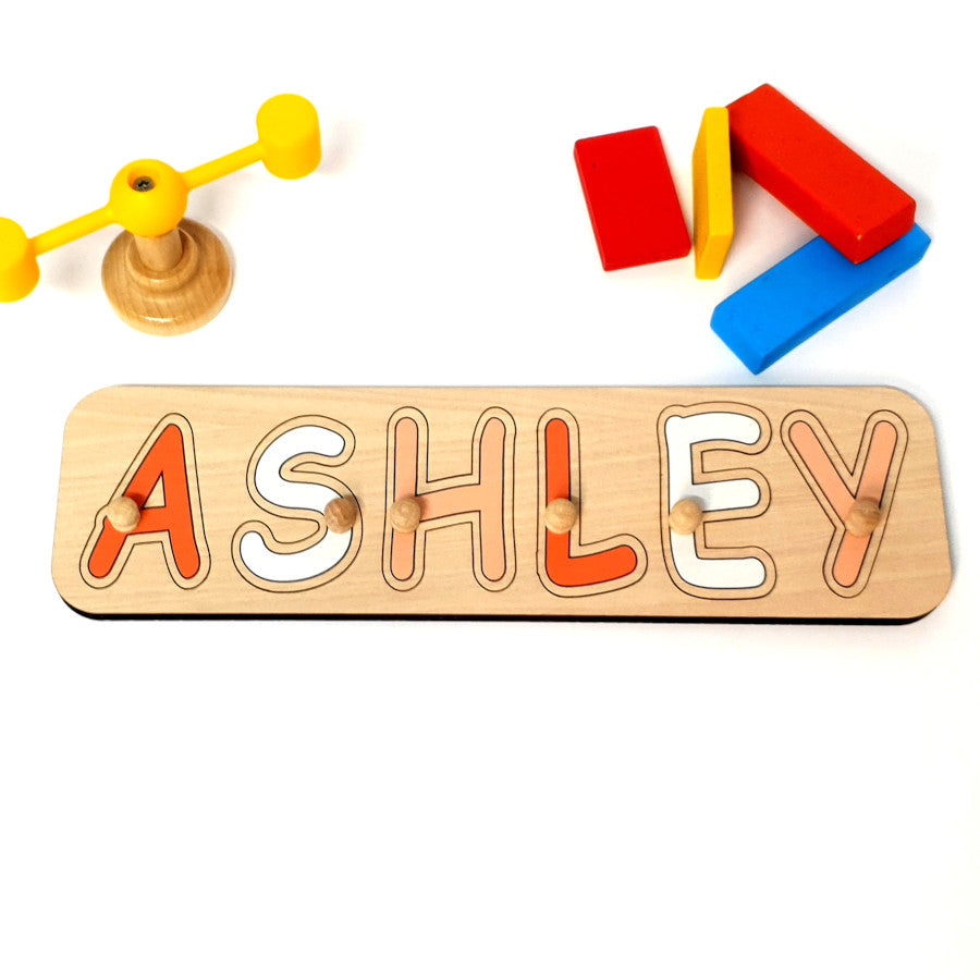 Personalized Wooden Puzzle for Kids-Montesorri Toy Learning Vegetables and Fruits