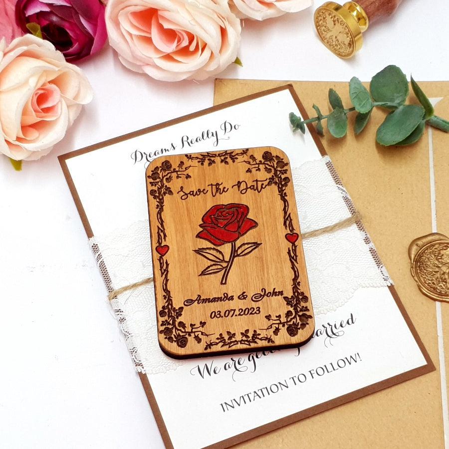 Beauty and the Beast Wedding Save the Dates Magnets