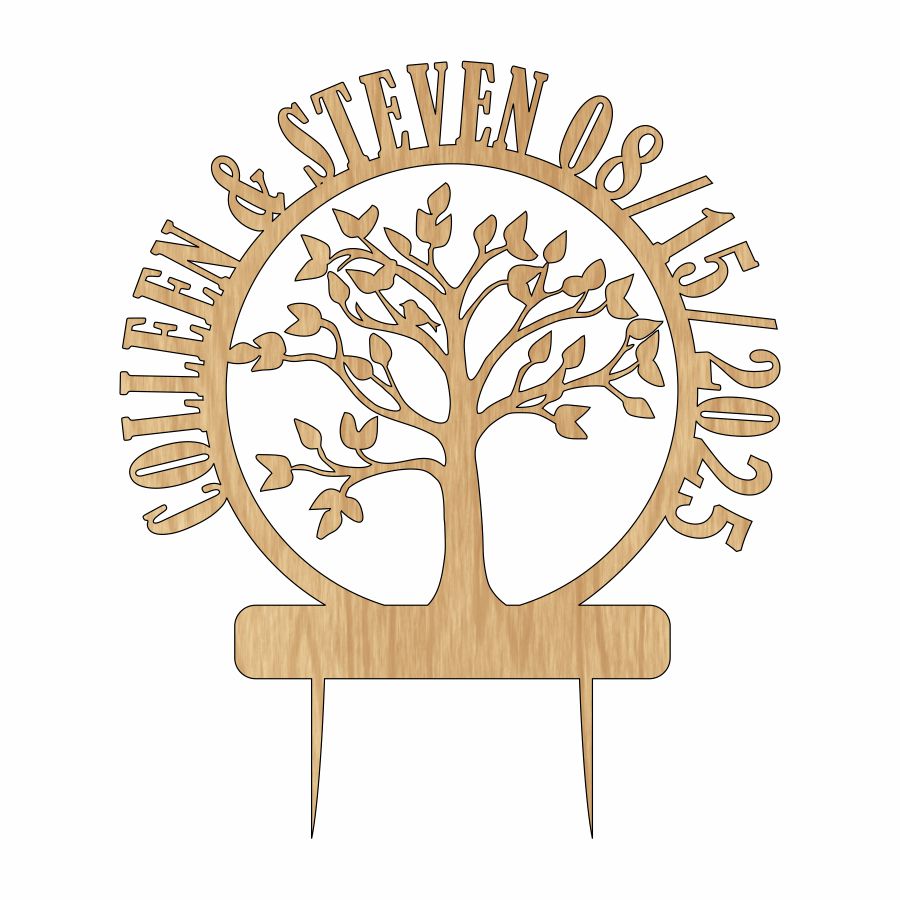 Personalized Wooden Cake TopperTree of Life familyrootslove